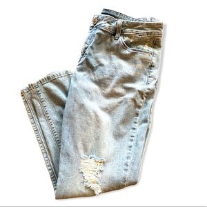 Laurie Felt Classic Slim Leg Distressed Jeans
